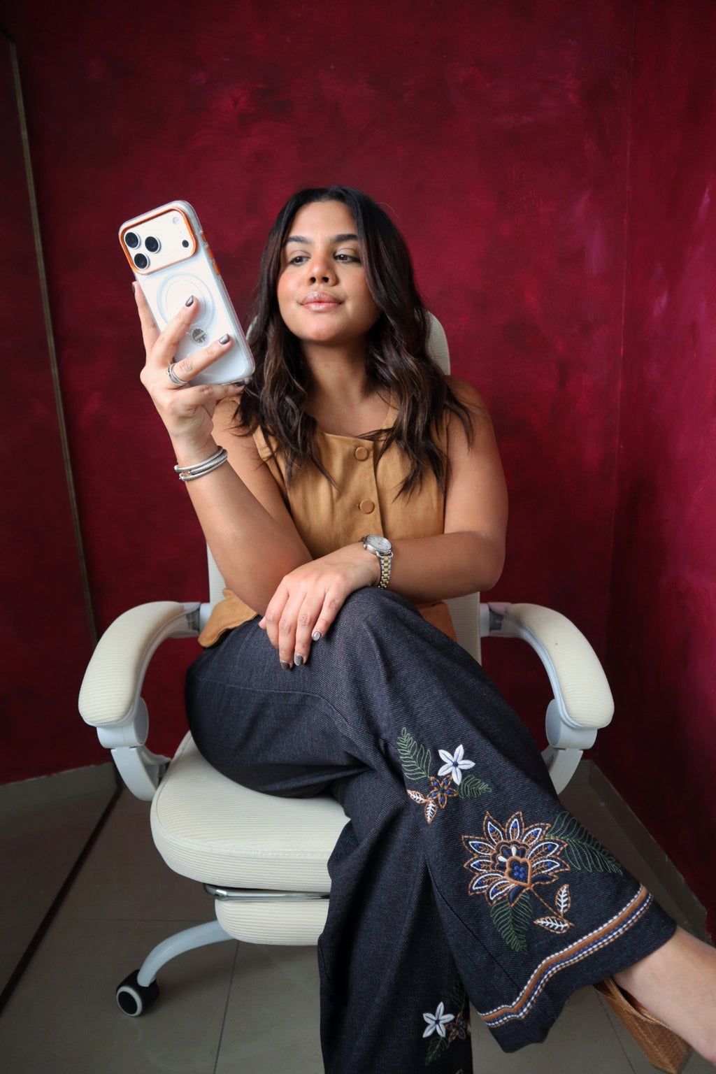 No Plans Embroidered Pants